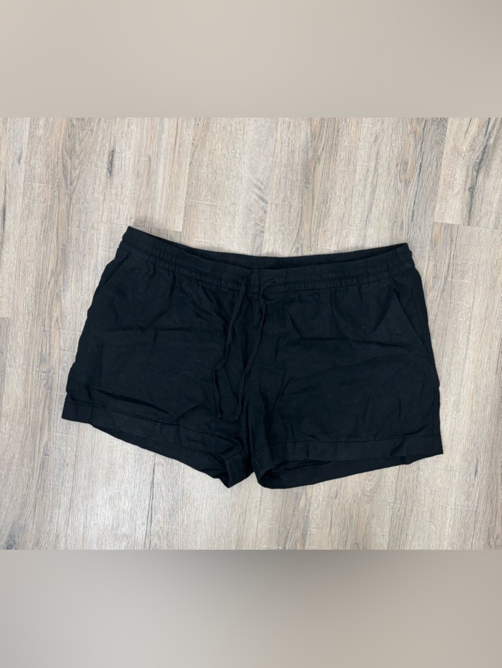 Old Navy Black linen Lounge Shorts with Drawstring